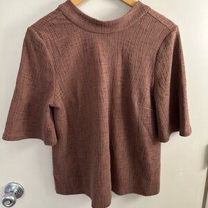 Anthropologie Women's Brown Textured Top